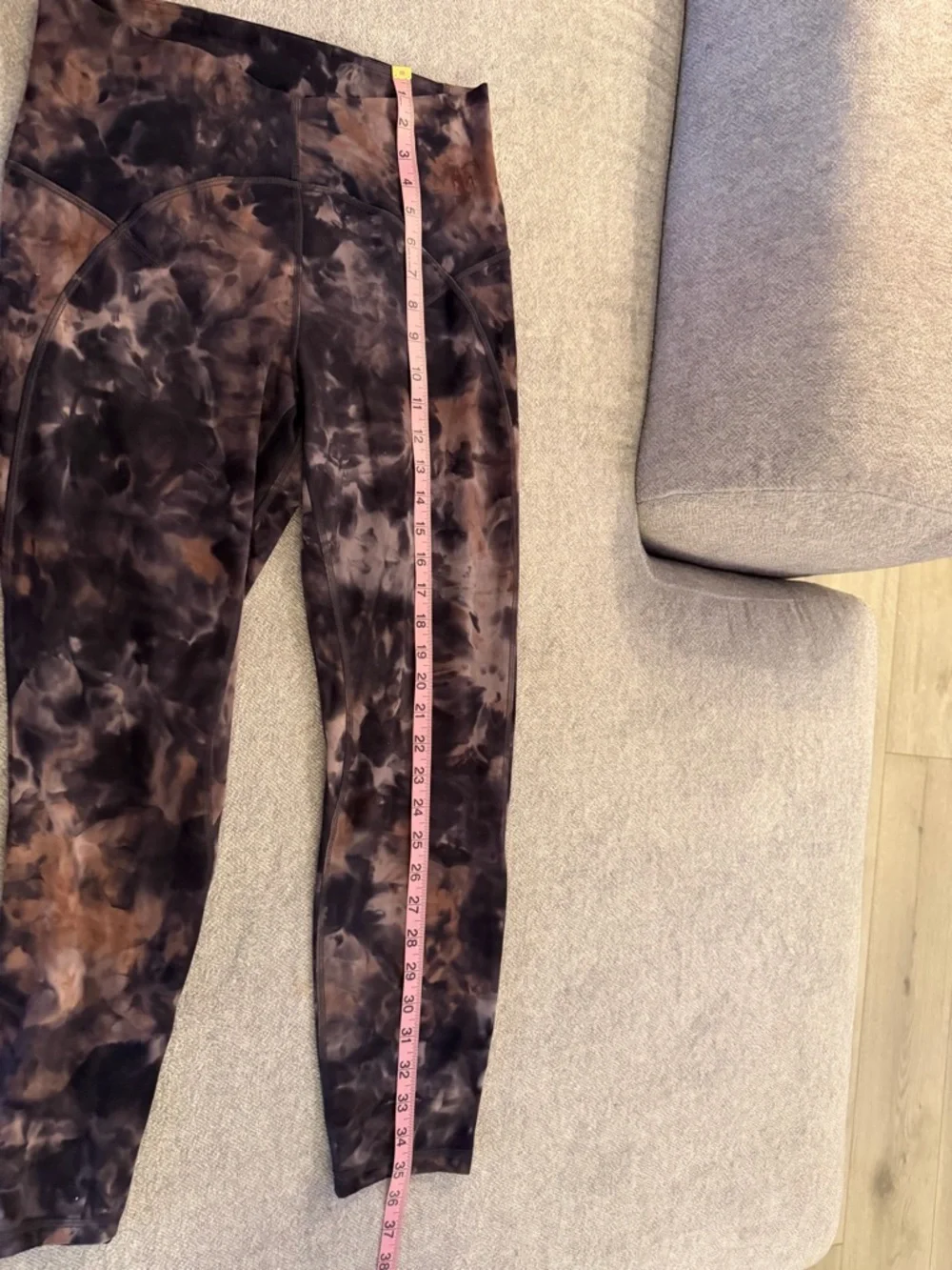 lululemon athletica Black and Brown Tie-Dye High-Waist Leggings